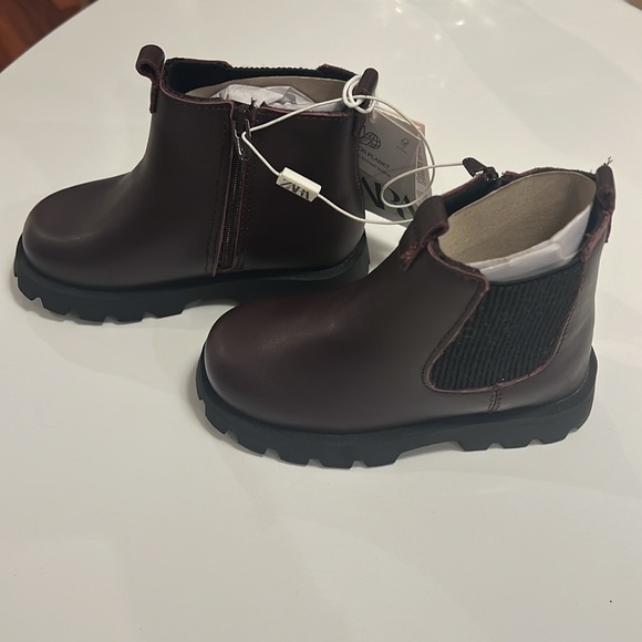 Zara NWT kids brown zip up boots Size 7 - Picture 3 of 5